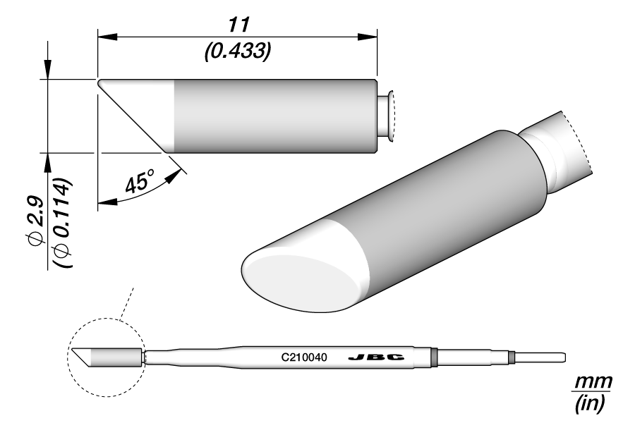 C210040 - Bevel Cartridge Ø 2.9